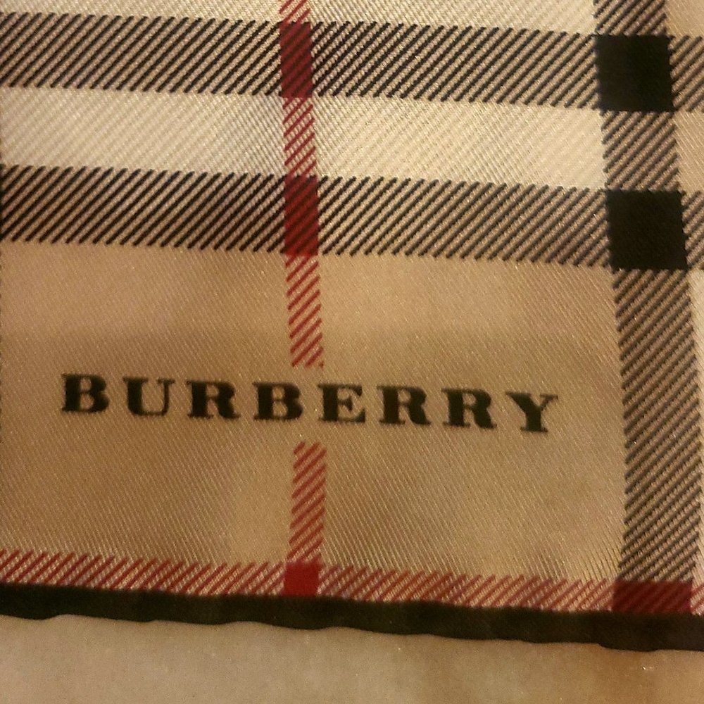 Burberry Vintage Silk Scarf Beige 16" x 16"
